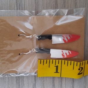 Knife hook earrings, super cute! NEW Halloween